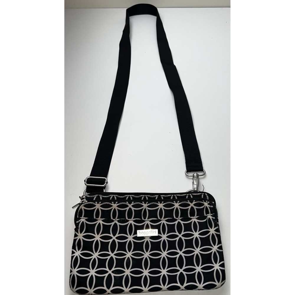 Baggallini TRAVEL Mini Everyday Bag CROSSBODY BAG HANDBAG  Black White
